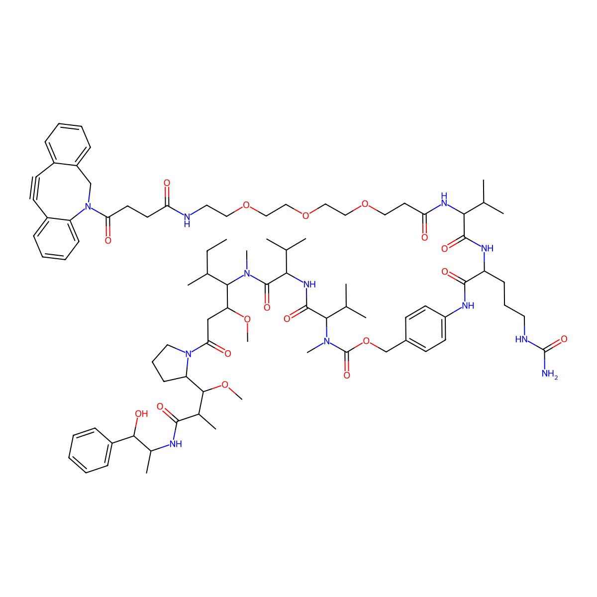 Dbco-(peg)3-VC-pab-mmae molecular structure, CAS 2754384-60-4