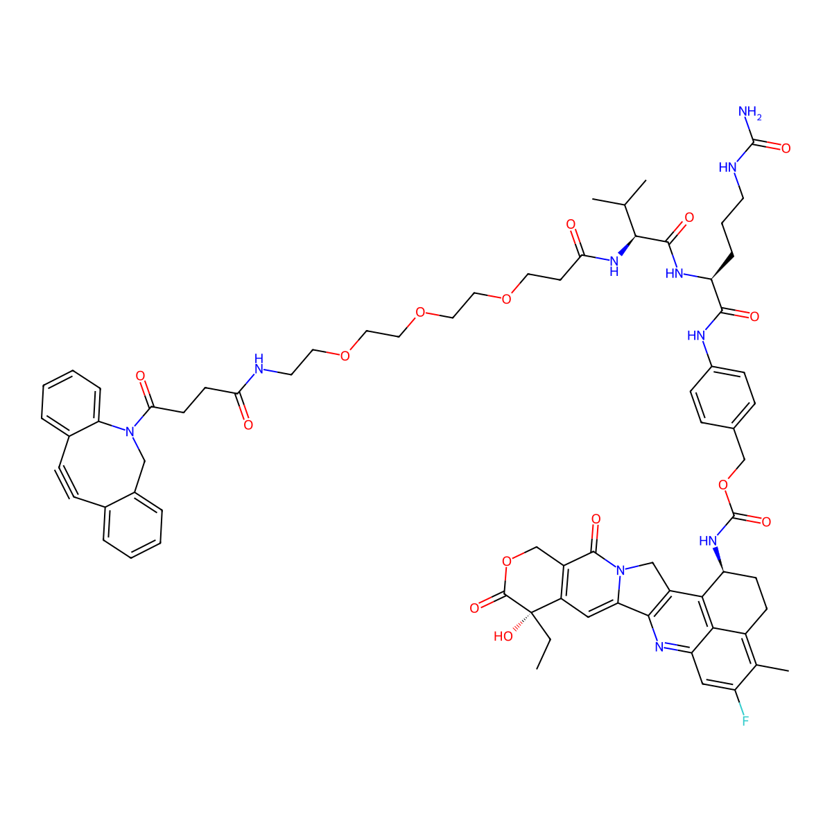 DBCO-PEG3-VC-Exatecan molecular structure, CAS 2754384-70-6