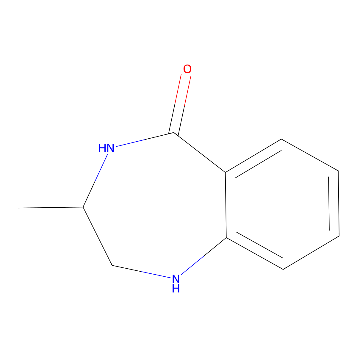 3-methyl-2,3,4,5-tetrahydro-1H-1,4-benzodiazepin-5-one molecular structure, CAS 27545-05-7