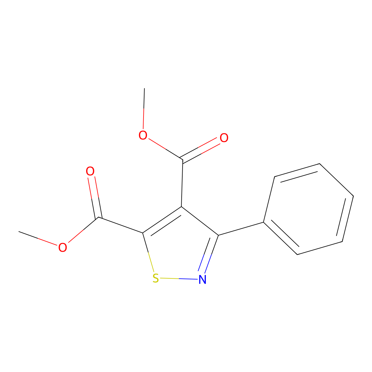 Dimethyl 3-phenylisothiazole-4,5-dicarboxylate molecular structure, CAS 27545-53-5