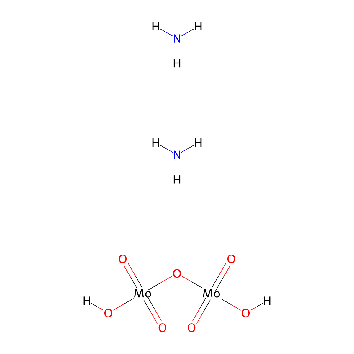 Ammonium dimolybdate , Diammonium dimolybdate molecular structure, CAS 27546-07-2