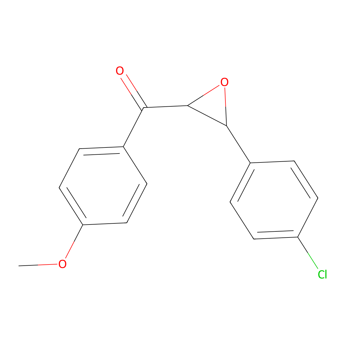 Propiophenone, 3-(p-chlorophenyl)-2,3-epoxy-4'-methoxy- molecular structure, CAS 27547-08-6