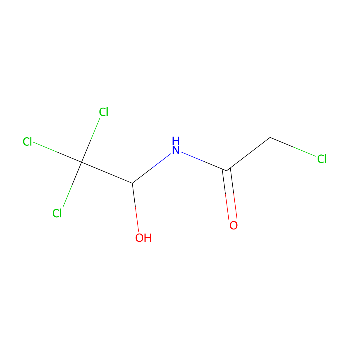 2-Chloro-n-(2,2,2-trichloro-1-hydroxyethyl)acetamide molecular structure, CAS 2755-35-3