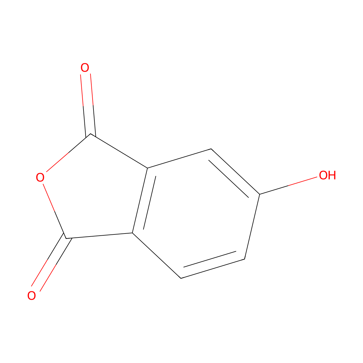 5-Hydroxy-1,3-dihydro-2-benzofuran-1,3-dione molecular structure, CAS 27550-59-0