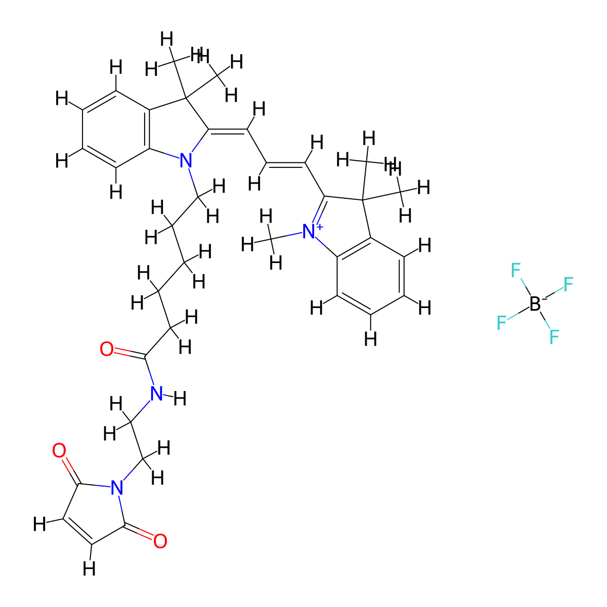 Cyanine3 maleimide tetrafluoroborate molecular structure, CAS 2755154-93-7