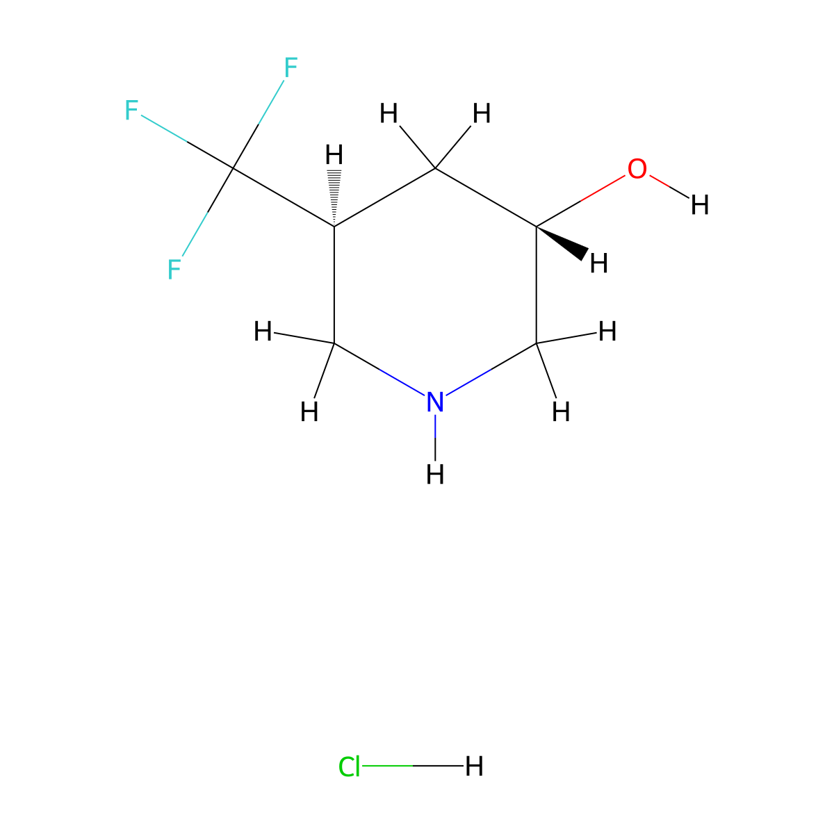 (3S,5S)-5-Trifluoromethyl-piperidin-3-ol hydrochloride molecular structure, CAS 2755331-09-8