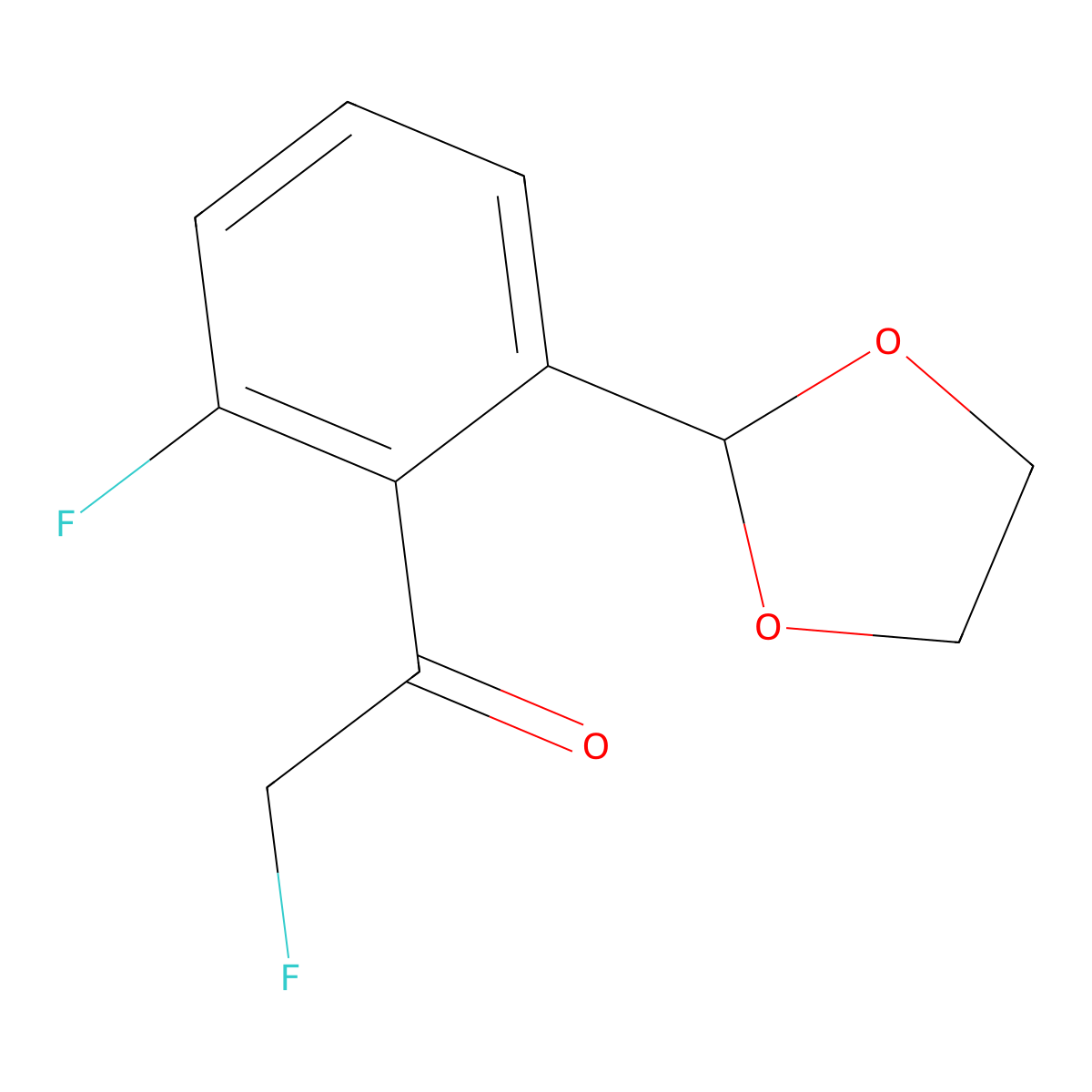 1-(2-(1,3-Dioxolan-2-yl)-6-fluorophenyl)-2-fluoroethanone molecular structure, CAS 2755372-76-8