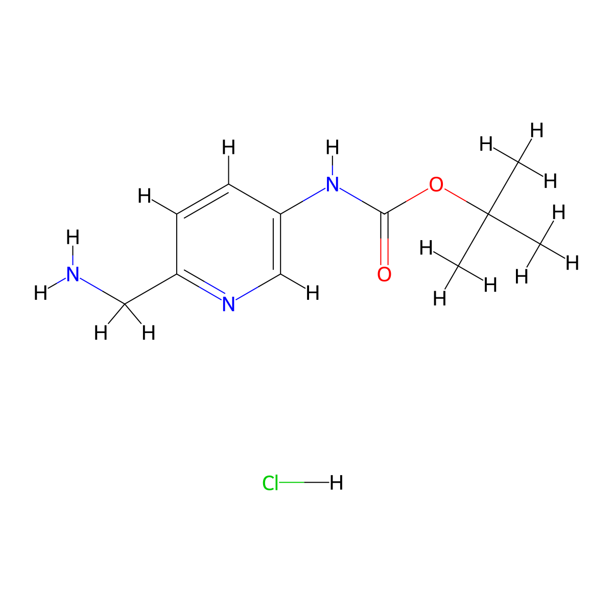 (6-Aminomethyl-pyridin-3-yl)-carbamic acid tert-butyl ester hydrochloride molecular structure, CAS 2755403-91-7