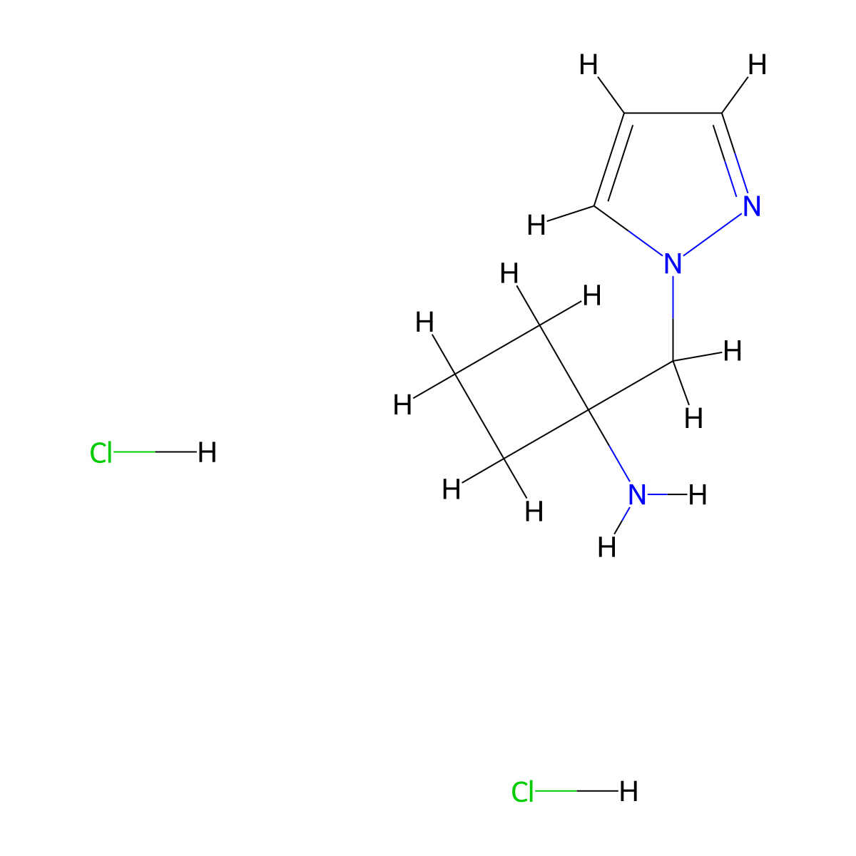 1-(Pyrazol-1-ylmethyl)cyclobutanamine;dihydrochloride molecular structure, CAS 2755403-93-9