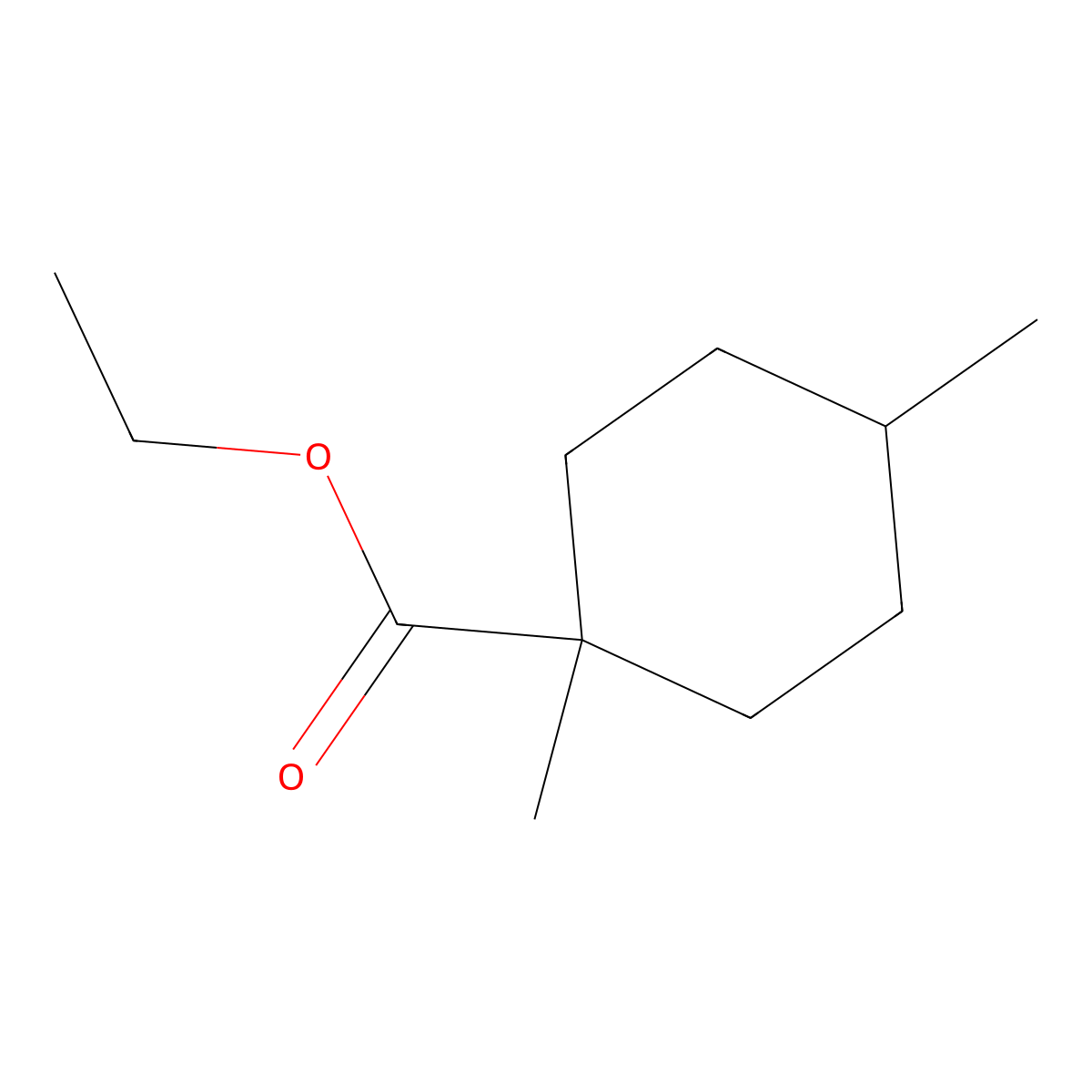 Ethyl 1,4-dimethylcyclohexane-1-carboxylate molecular structure, CAS 2755404-03-4