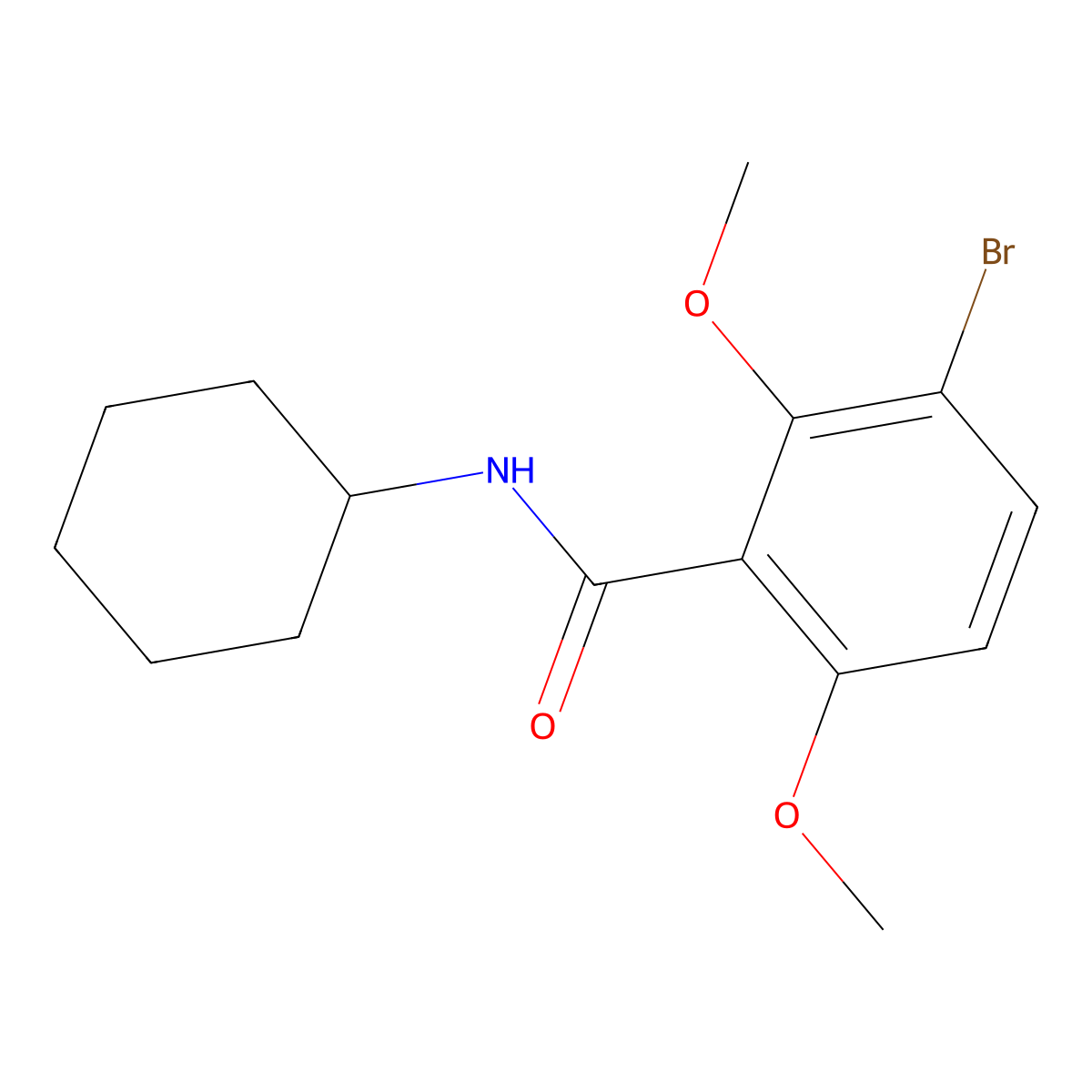 3-bromo-N-cyclohexyl-2,6-dimethoxybenzamide molecular structure, CAS 2755716-49-3