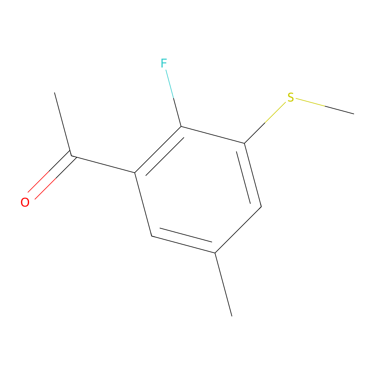 1-(2-Fluoro-5-methyl-3-(methylthio)phenyl)ethanone molecular structure, CAS 2755716-50-6