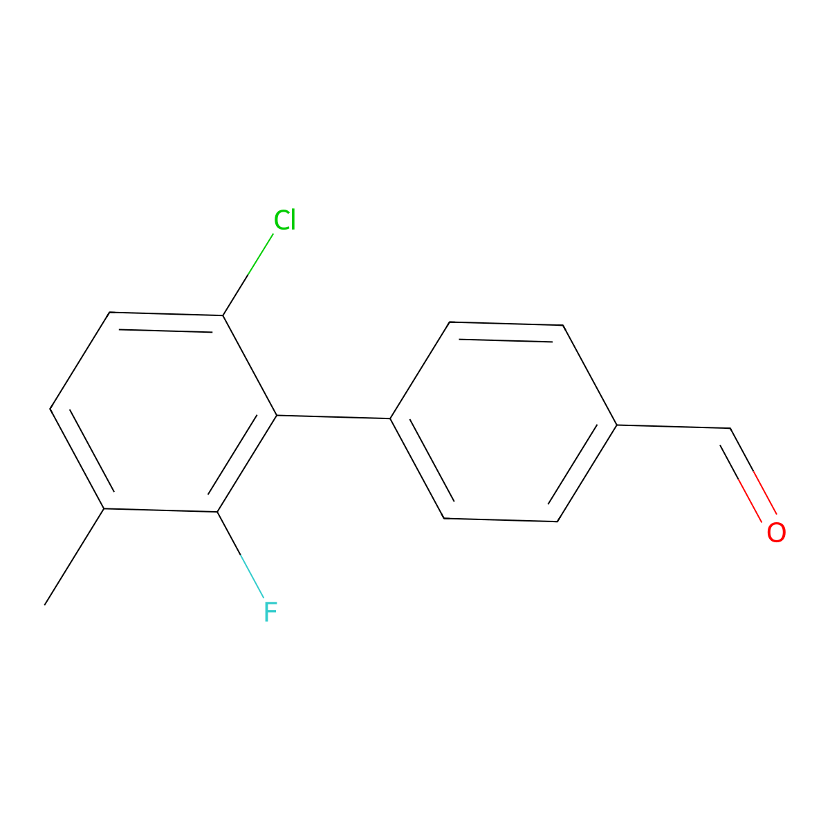 6'-Chloro-2'-fluoro-3'-methyl-[1,1'-biphenyl]-4-carbaldehyde molecular structure, CAS 2755716-51-7