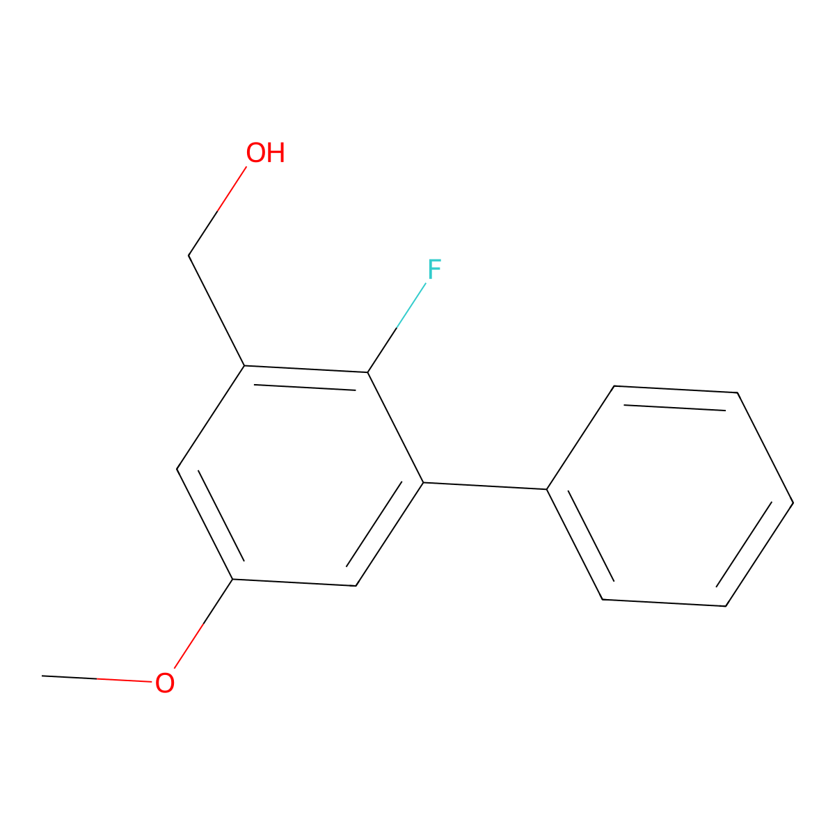 (2-Fluoro-5-methoxy-[1,1'-biphenyl]-3-yl)methanol molecular structure, CAS 2755716-52-8