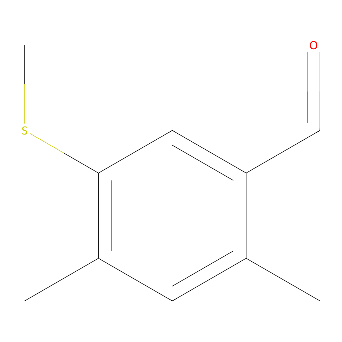 2,4-Dimethyl-5-(methylthio)benzaldehyde molecular structure, CAS 2755716-62-0