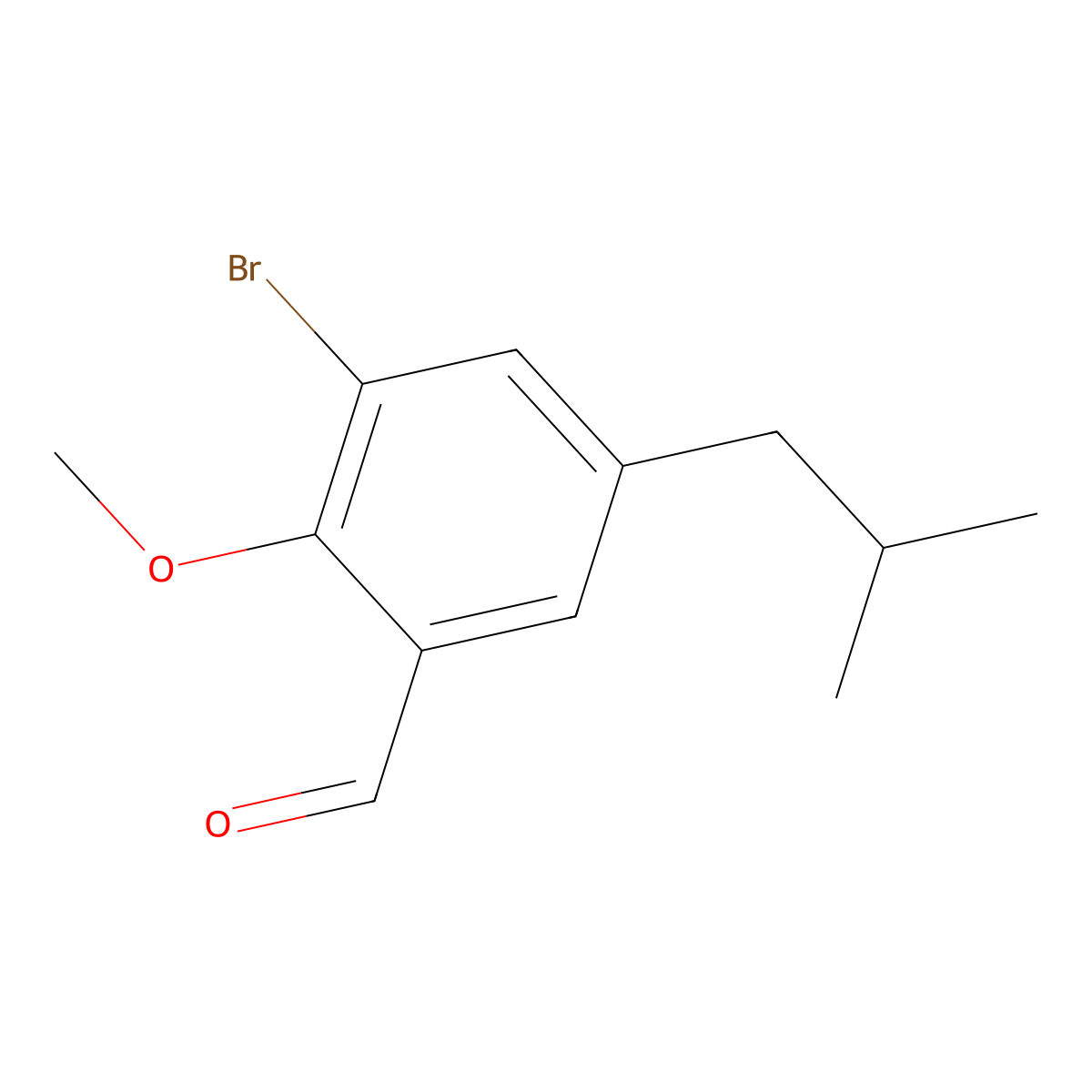 3-Bromo-5-isobutyl-2-methoxybenzaldehyde molecular structure, CAS 2755716-67-5