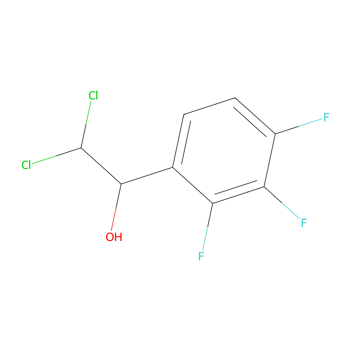 2,2-Dichloro-1-(2,3,4-trifluorophenyl)ethanol molecular structure, CAS 2755716-70-0