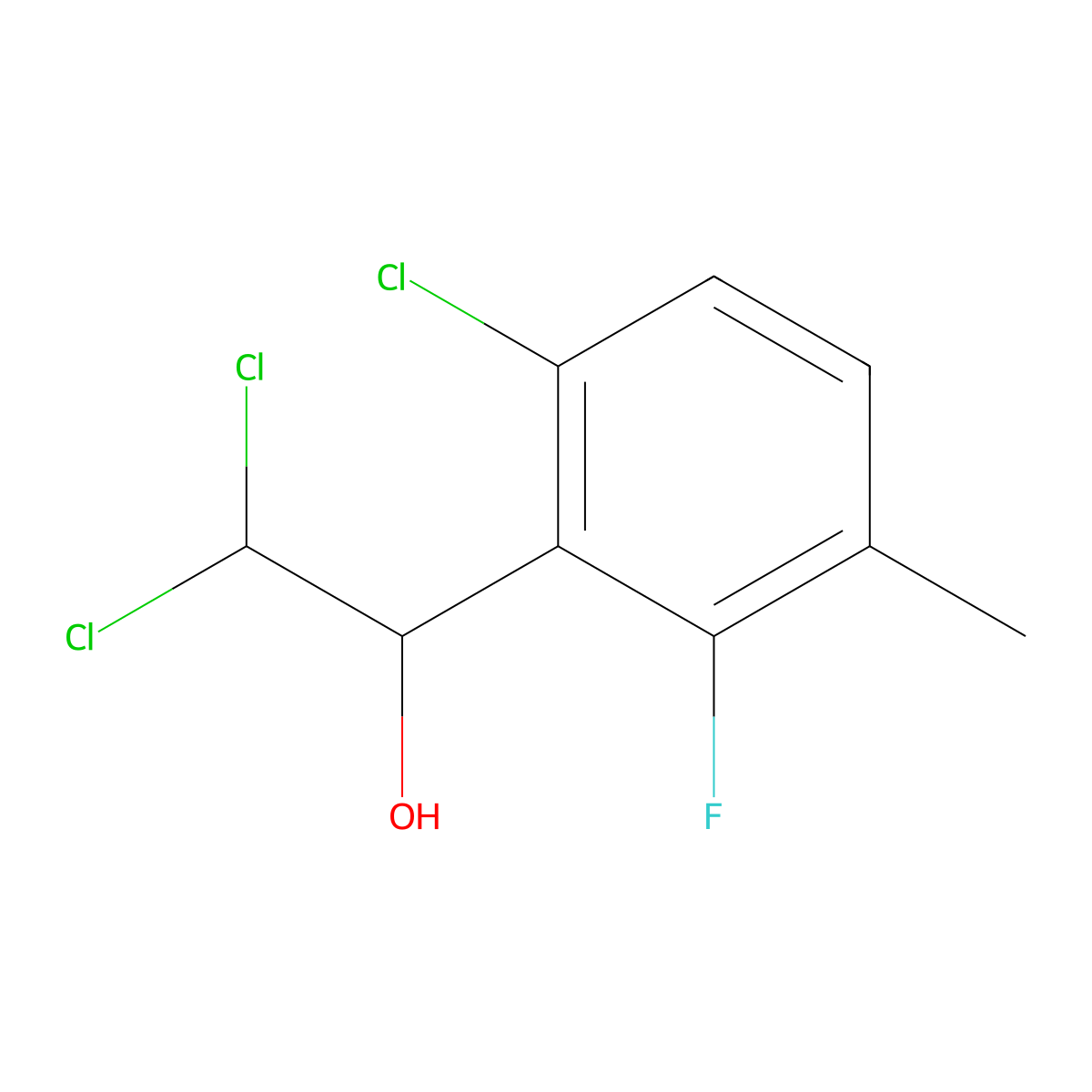 2,2-Dichloro-1-(6-chloro-2-fluoro-3-methylphenyl)ethanol molecular structure, CAS 2755716-71-1