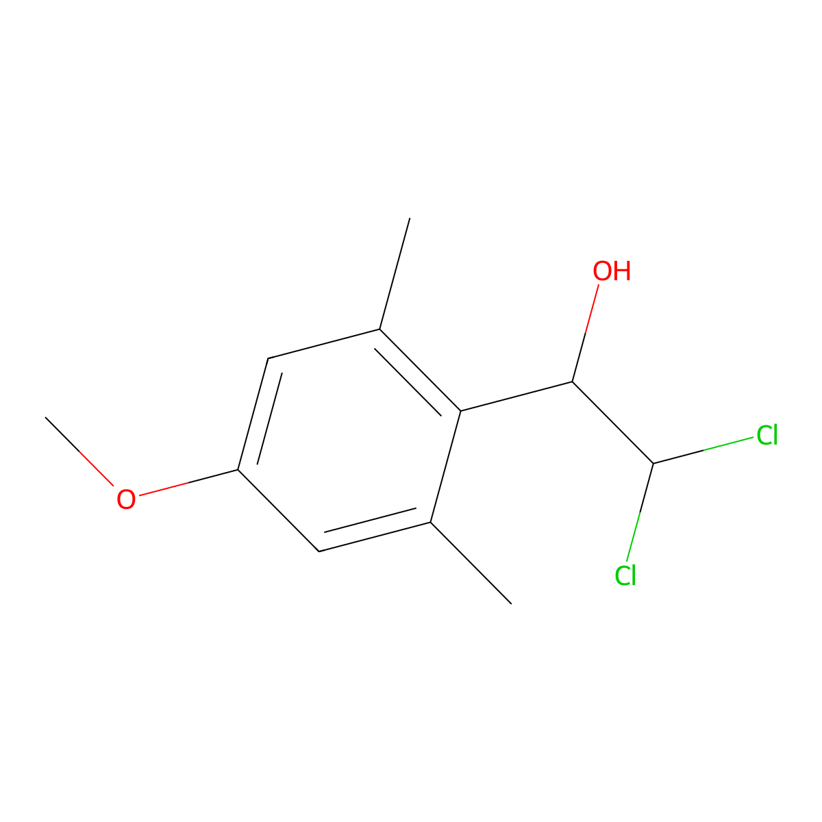 2,2-Dichloro-1-(4-methoxy-2,6-dimethylphenyl)ethanol molecular structure, CAS 2755716-83-5