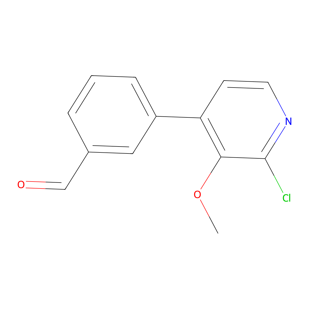 3-(2-Chloro-3-methoxypyridin-4-yl)benzaldehyde molecular structure, CAS 2755716-86-8