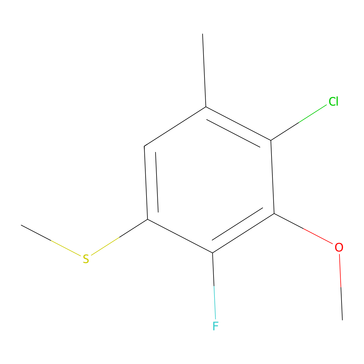 (4-Chloro-2-fluoro-3-methoxy-5-methylphenyl)(methyl)sulfane molecular structure, CAS 2755716-91-5