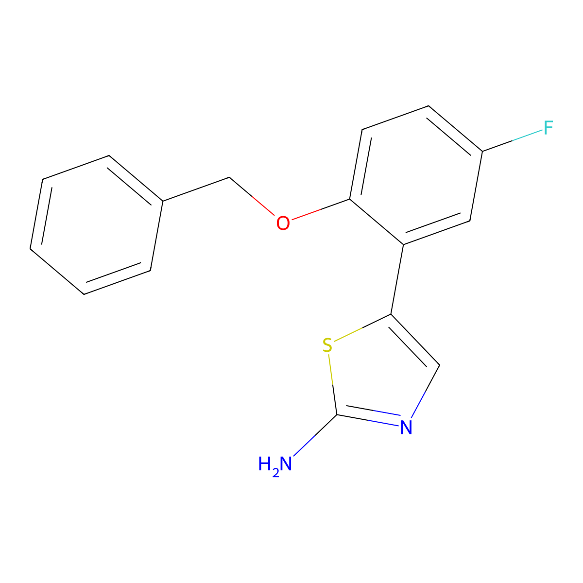 5-(2-(Benzyloxy)-5-fluorophenyl)thiazol-2-amine molecular structure, CAS 2755717-05-4