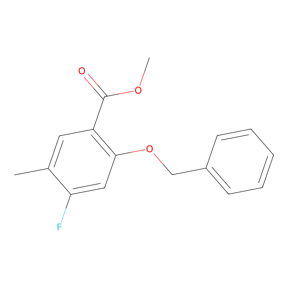 Methyl 2-(benzyloxy)-4-fluoro-5-methylbenzoate molecular structure, CAS 2755717-08-7