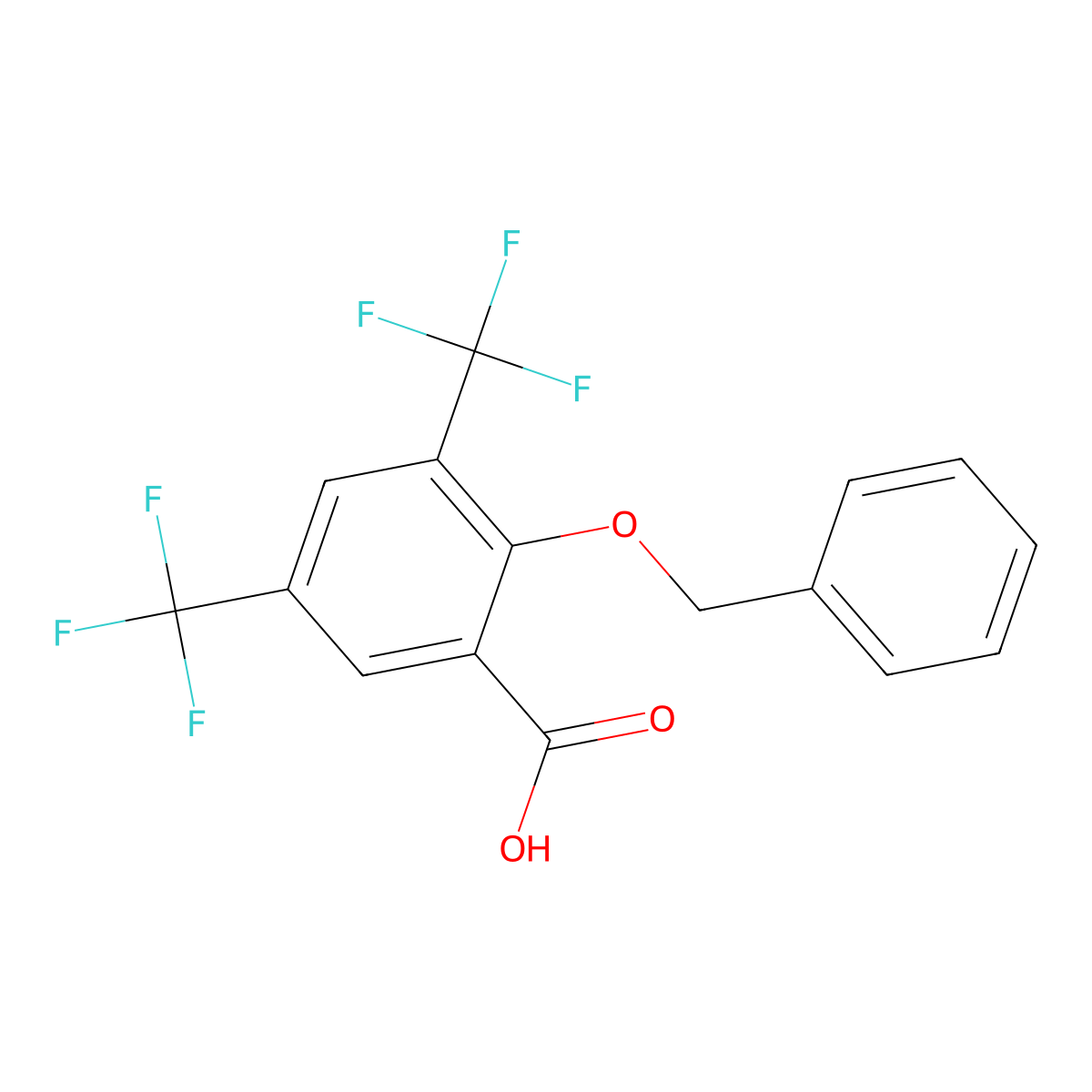 2-(Benzyloxy)-3,5-bis(trifluoromethyl)benzoic acid molecular structure, CAS 2755717-10-1