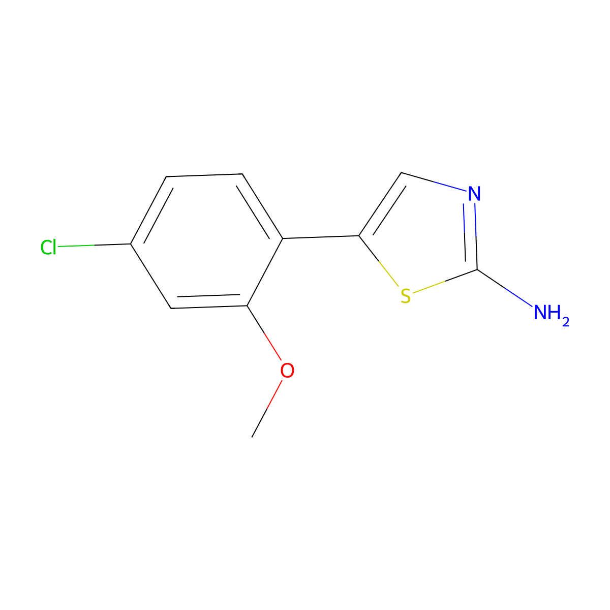 5-(4-Chloro-2-methoxyphenyl)thiazol-2-amine molecular structure, CAS 2755717-12-3