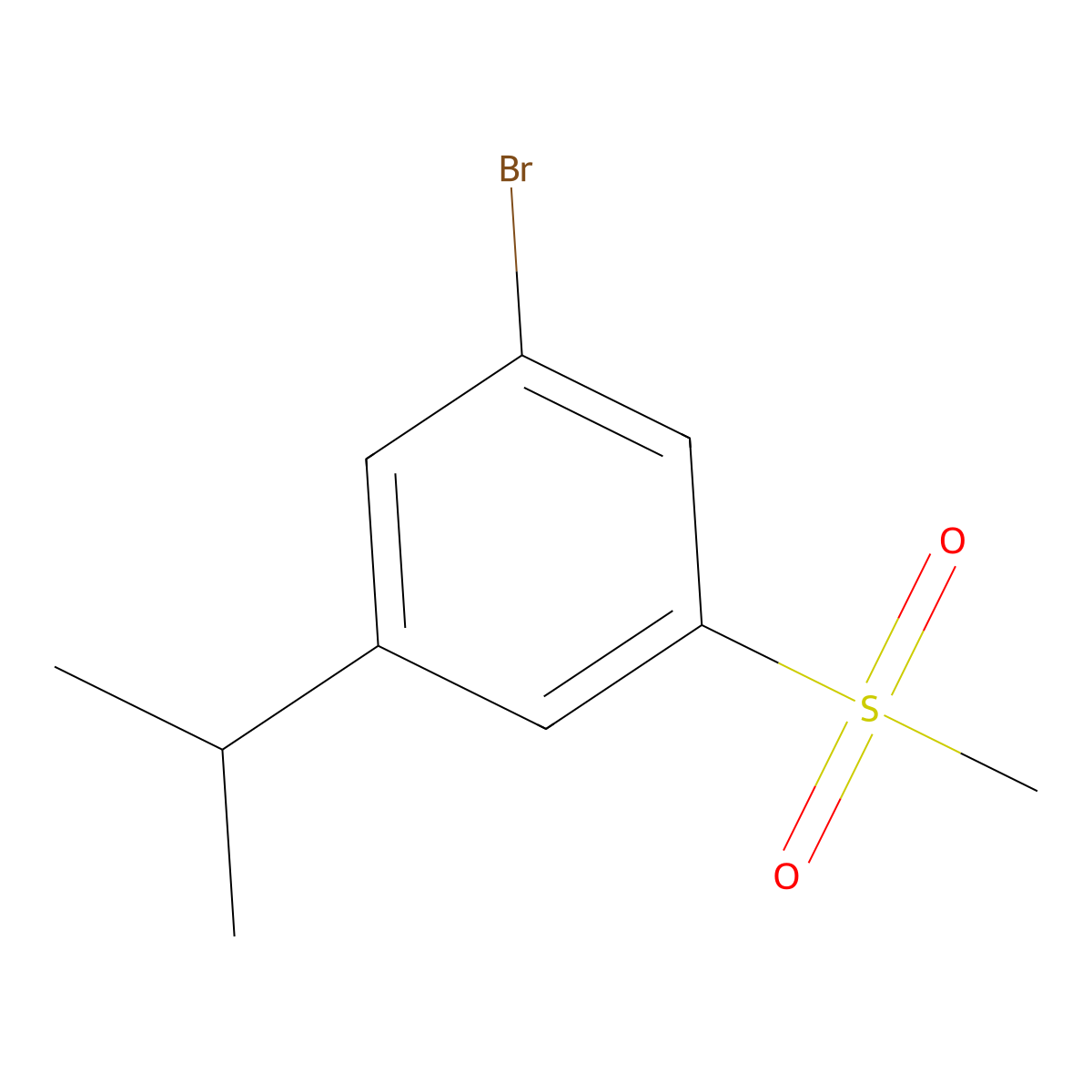 1-Bromo-3-isopropyl-5-(methylsulfonyl)benzene molecular structure, CAS 2755717-16-7