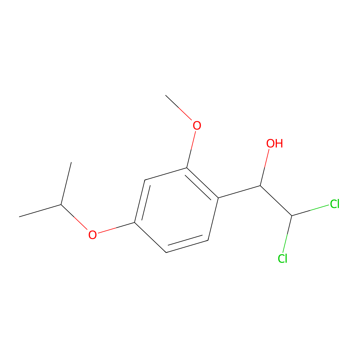 2,2-Dichloro-1-(4-isopropoxy-2-methoxyphenyl)ethanol molecular structure, CAS 2755717-17-8
