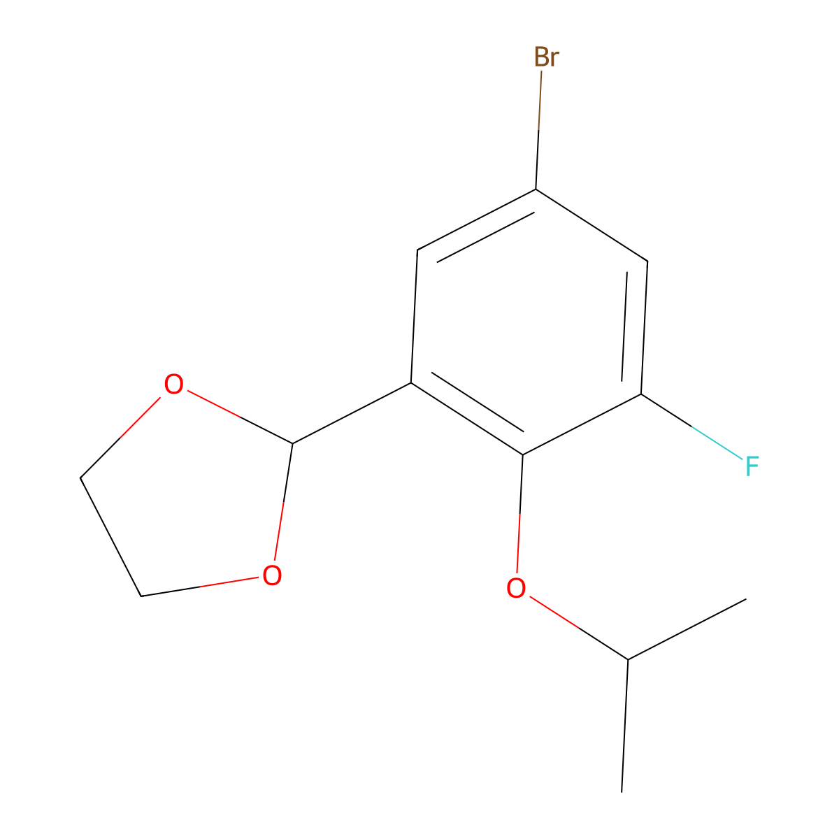 2-(5-Bromo-3-fluoro-2-isopropoxyphenyl)-1,3-dioxolane molecular structure, CAS 2755717-21-4
