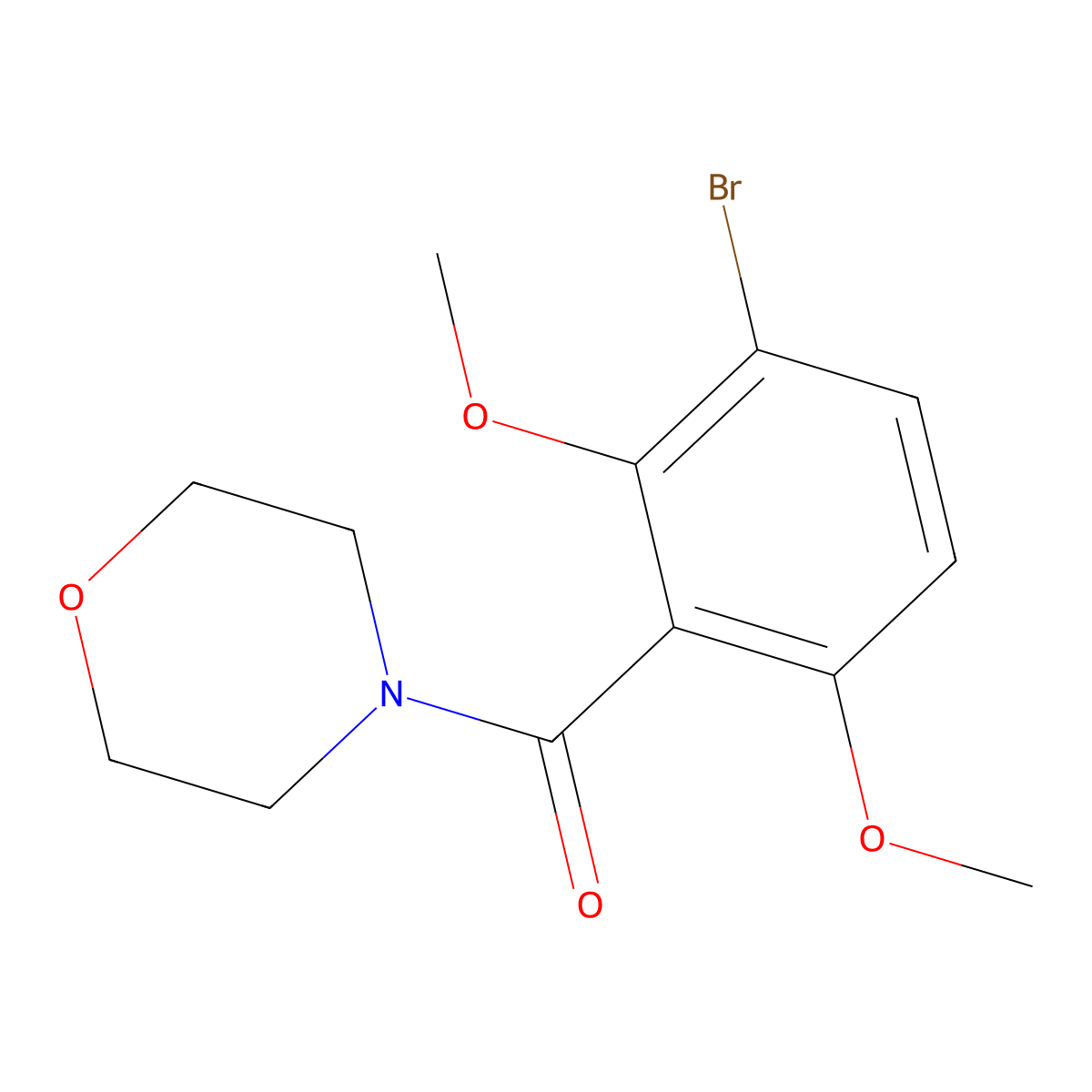 (3-Bromo-2,6-dimethoxyphenyl)(morpholino)methanone molecular structure, CAS 2755717-31-6