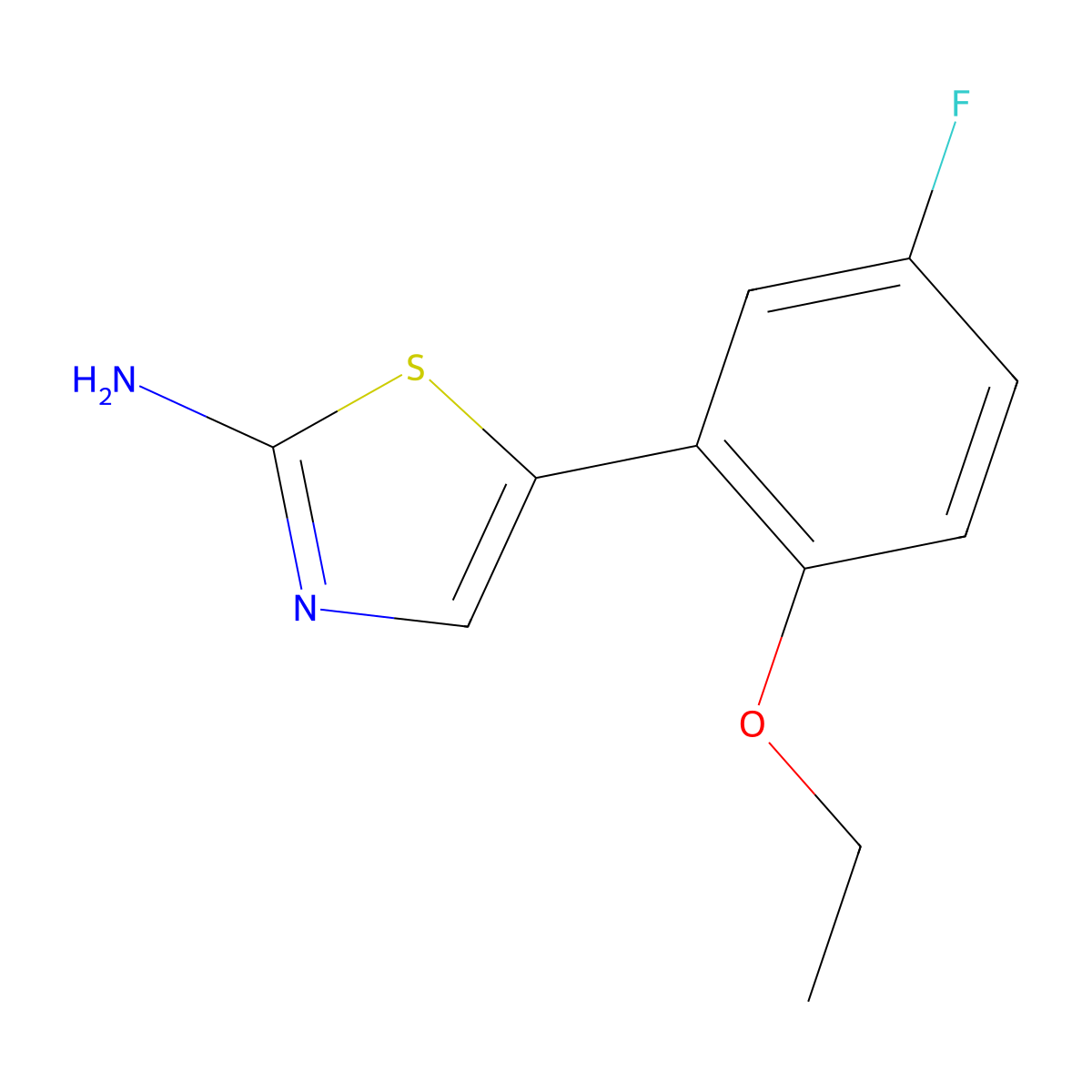 5-(2-Ethoxy-5-fluorophenyl)thiazol-2-amine molecular structure, CAS 2755717-39-4