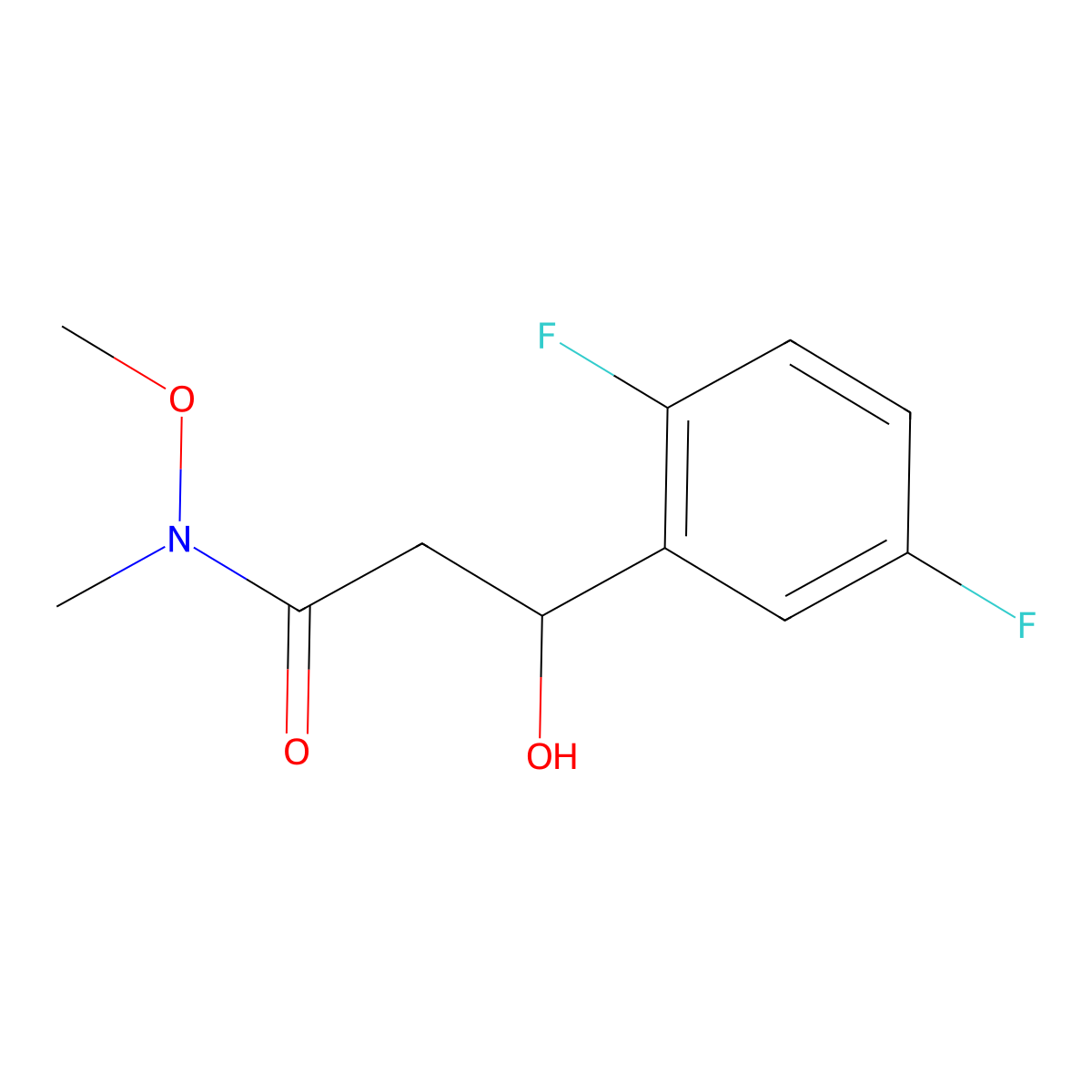 3-(2,5-Difluorophenyl)-3-hydroxy-N-methoxy-N-methylpropanamide molecular structure, CAS 2755717-40-7