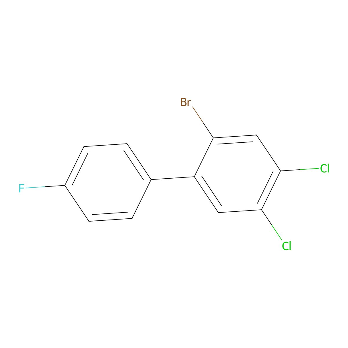 2-Bromo-4,5-dichloro-4'-fluoro-1,1'-biphenyl molecular structure, CAS 2755717-49-6