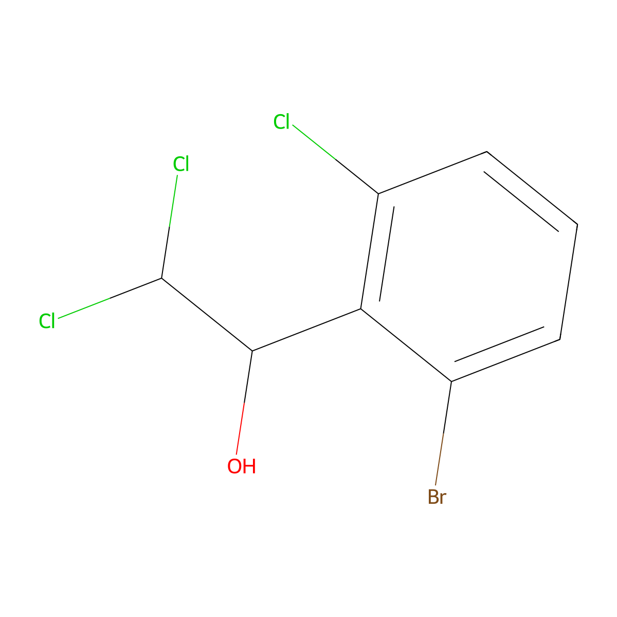 1-(2-Bromo-6-chlorophenyl)-2,2-dichloroethanol molecular structure, CAS 2755717-62-3