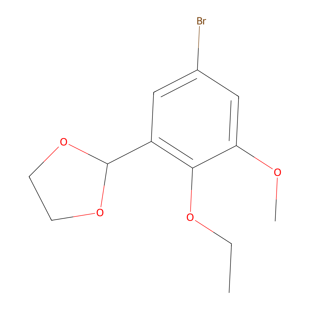 2-(5-Bromo-2-ethoxy-3-methoxyphenyl)-1,3-dioxolane molecular structure, CAS 2755717-85-0
