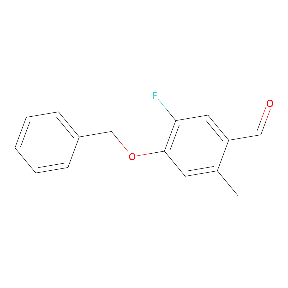 4-(Benzyloxy)-5-fluoro-2-methylbenzaldehyde molecular structure, CAS 2755717-93-0