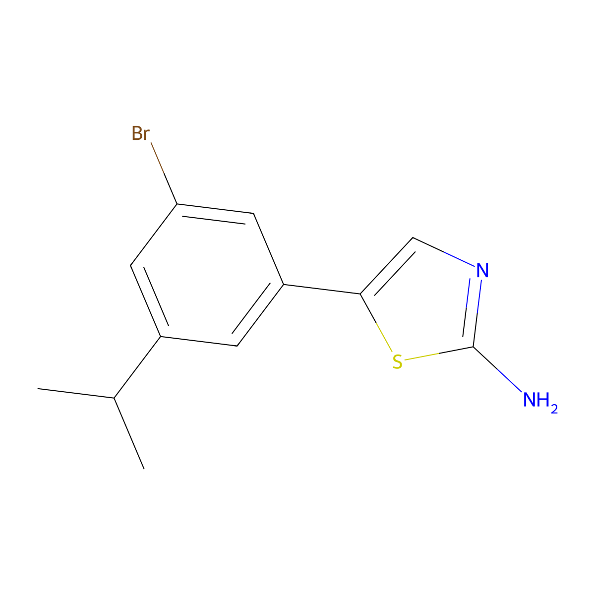 5-(3-Bromo-5-isopropylphenyl)thiazol-2-amine molecular structure, CAS 2755718-19-3