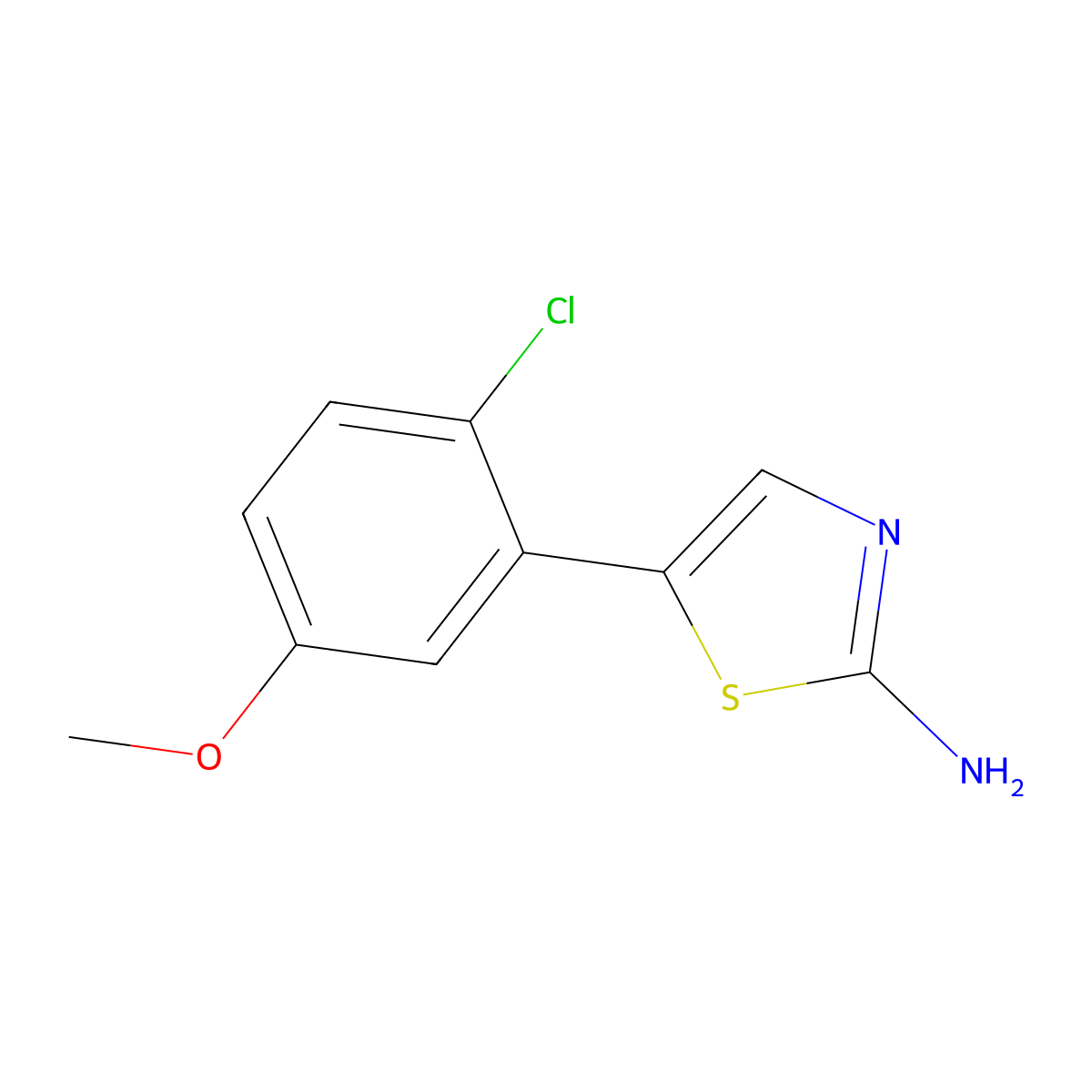 5-(2-Chloro-5-methoxyphenyl)thiazol-2-amine molecular structure, CAS 2755718-20-6