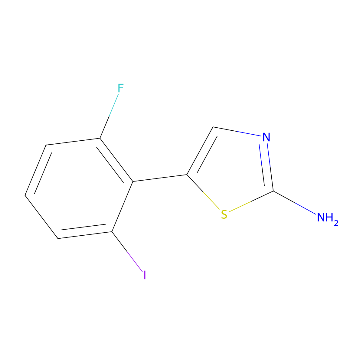 5-(2-Fluoro-6-iodophenyl)thiazol-2-amine molecular structure, CAS 2755718-22-8