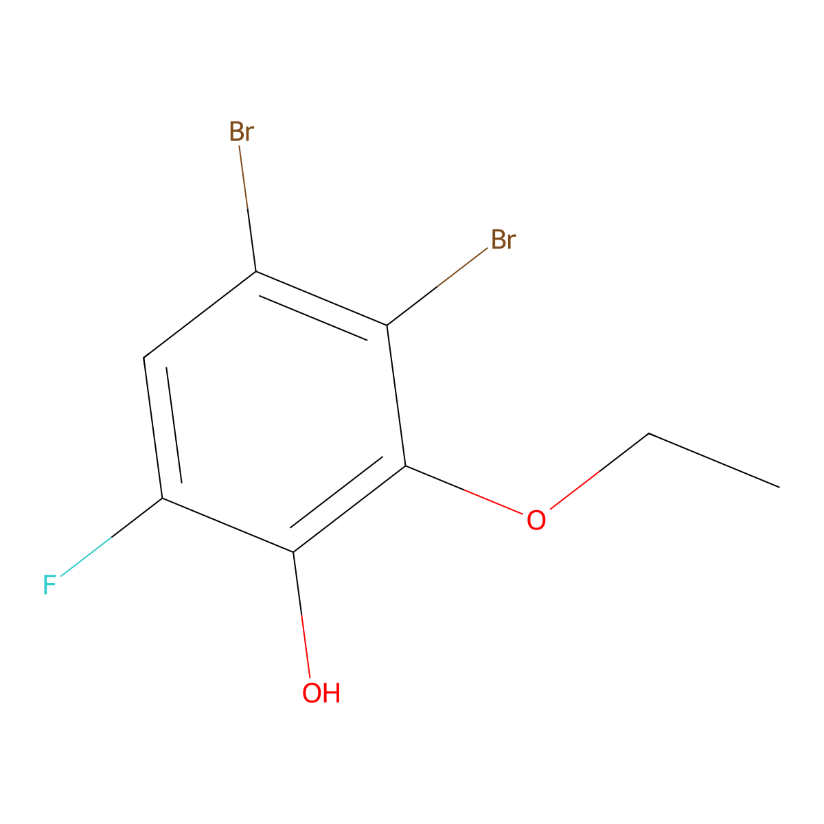 3,4-Dibromo-2-ethoxy-6-fluorophenol molecular structure, CAS 2755718-23-9