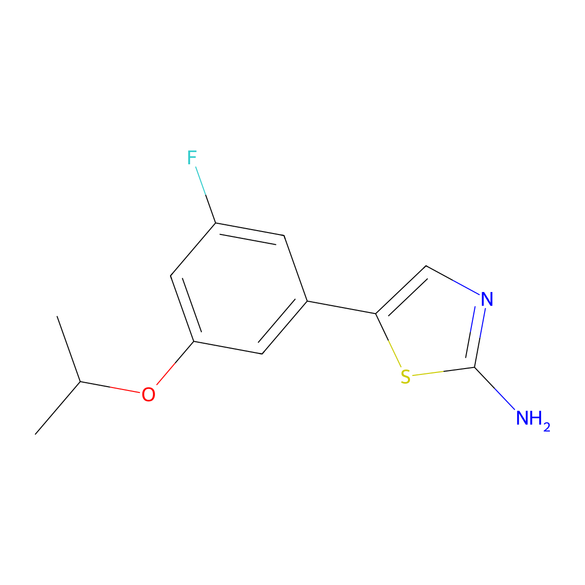 5-(3-Fluoro-5-isopropoxyphenyl)thiazol-2-amine molecular structure, CAS 2755718-24-0