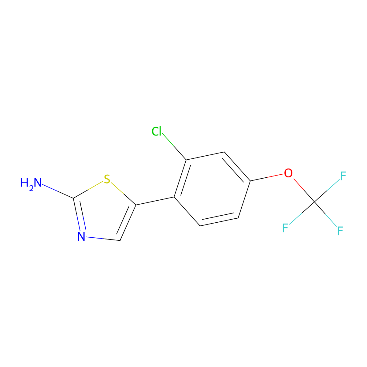 5-(2-Chloro-4-(trifluoromethoxy)phenyl)thiazol-2-amine molecular structure, CAS 2755718-25-1