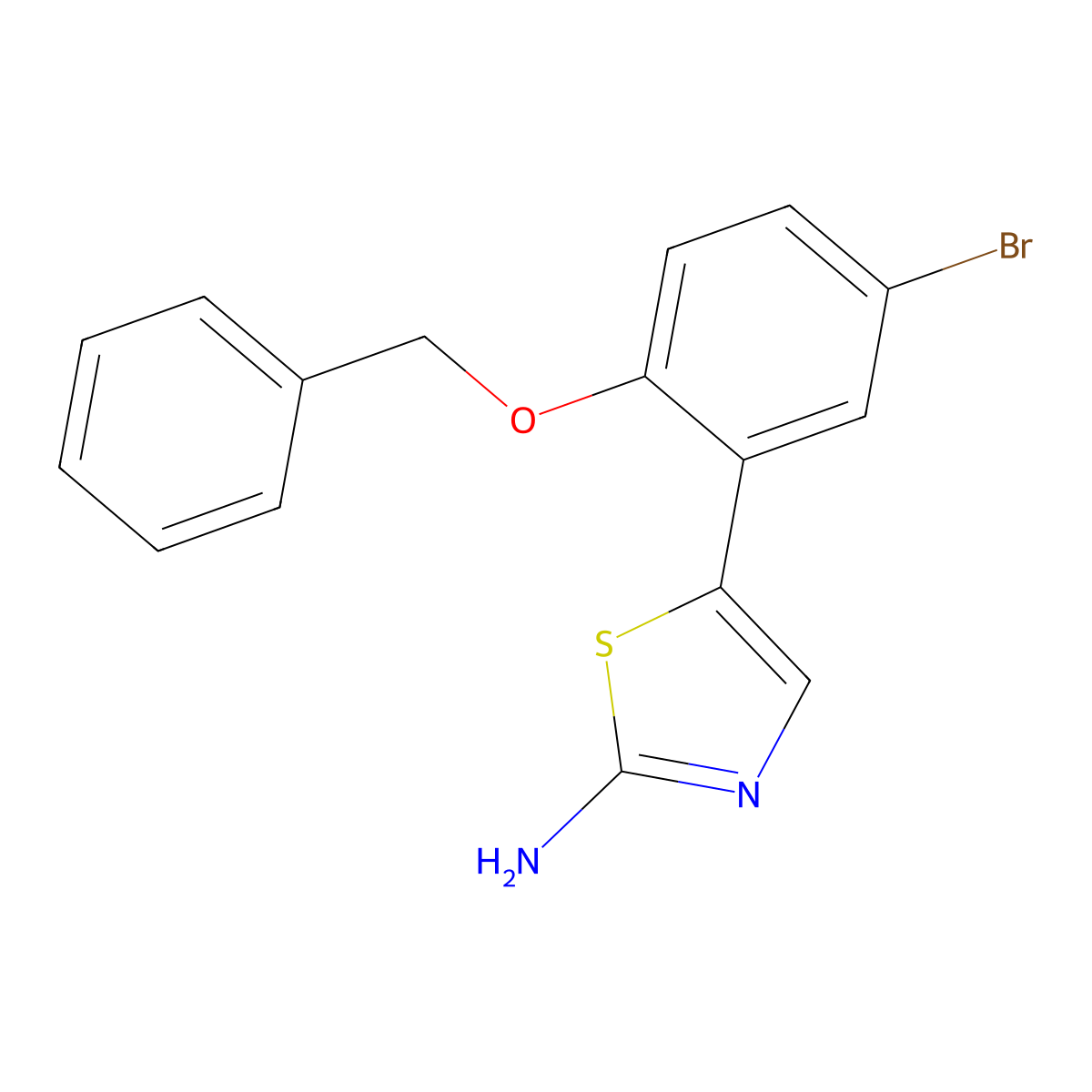 5-(2-(Benzyloxy)-5-bromophenyl)thiazol-2-amine molecular structure, CAS 2755718-26-2