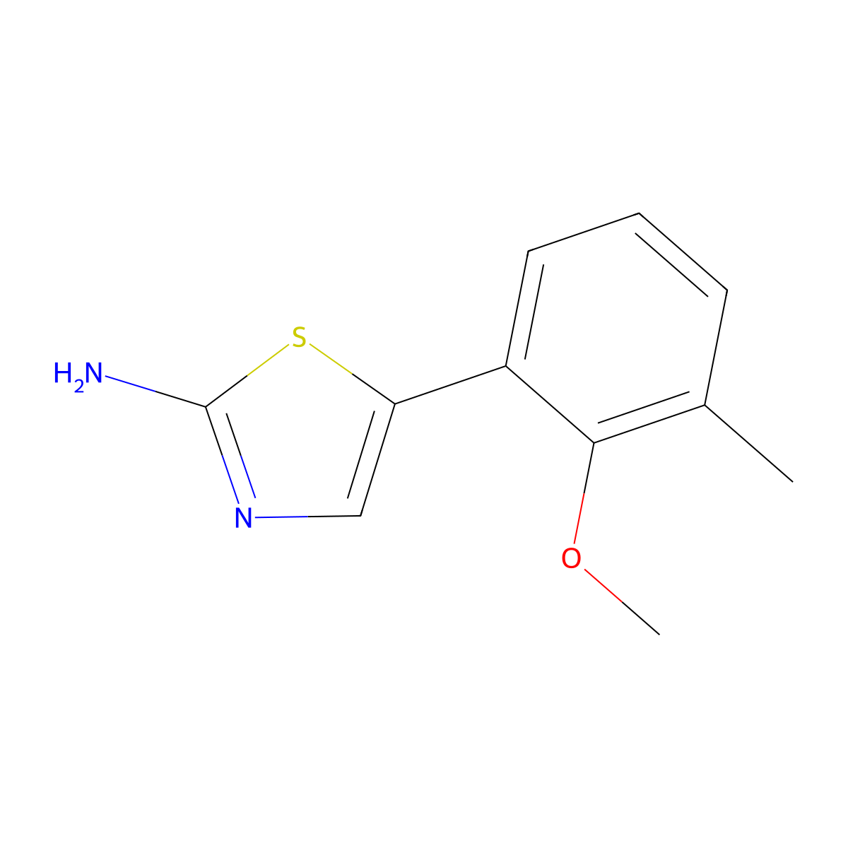 5-(2-Methoxy-3-methylphenyl)thiazol-2-amine molecular structure, CAS 2755718-27-3
