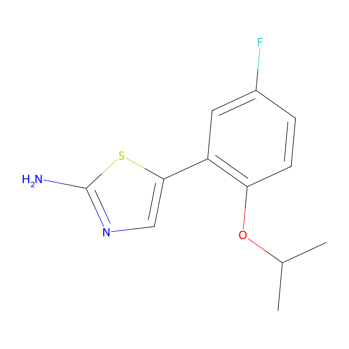 5-(5-Fluoro-2-isopropoxyphenyl)thiazol-2-amine molecular structure, CAS 2755718-34-2