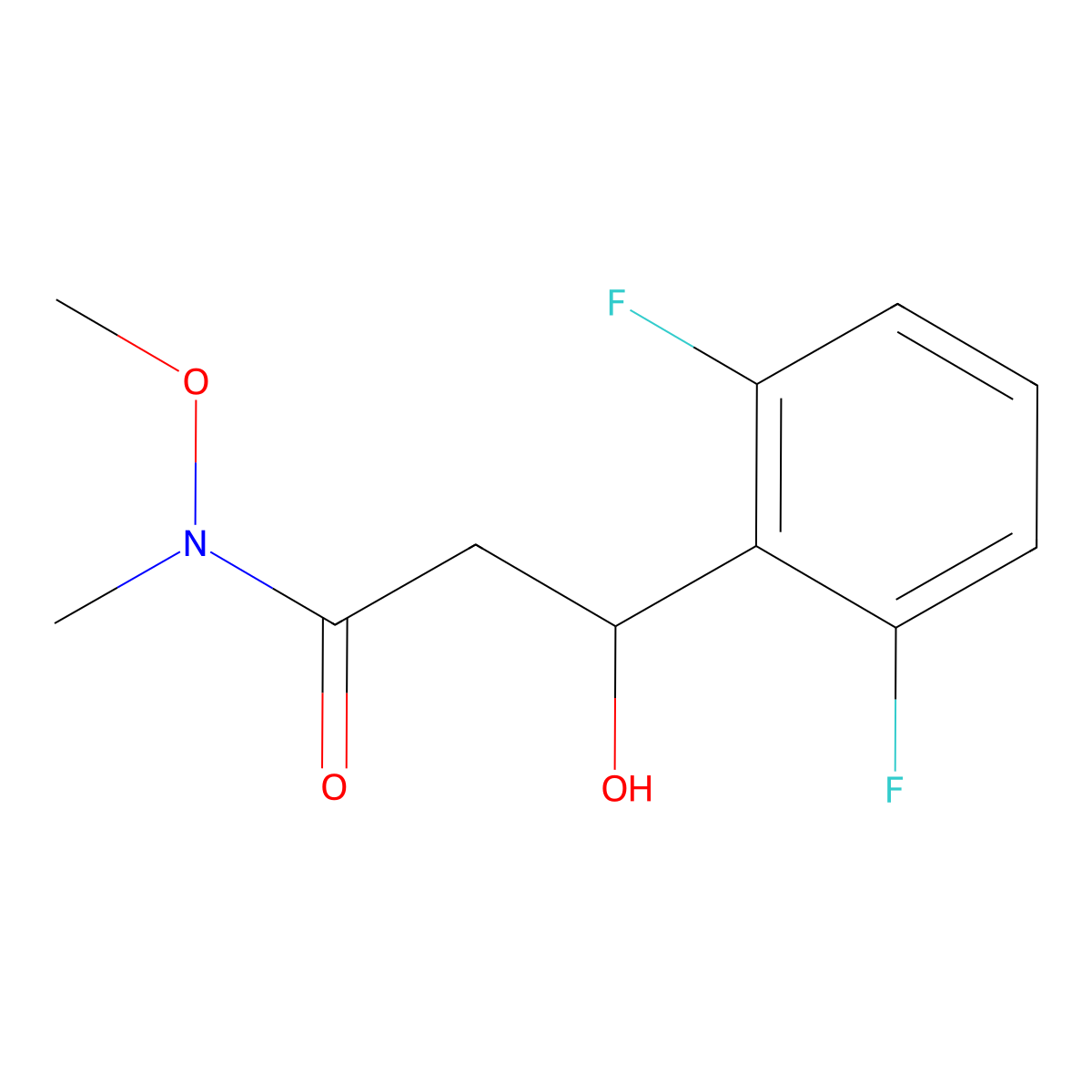 3-(2,6-Difluorophenyl)-3-hydroxy-N-methoxy-N-methylpropanamide molecular structure, CAS 2755718-36-4