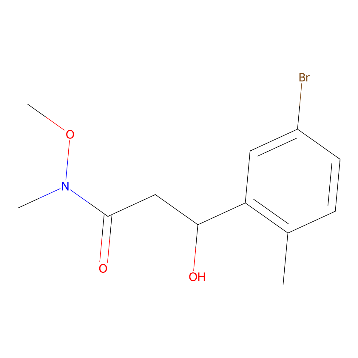 3-(5-Bromo-2-methylphenyl)-3-hydroxy-N-methoxy-N-methylpropanamide molecular structure, CAS 2755718-42-2